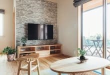 明るいリビング空間